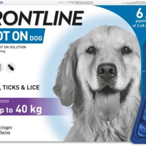 FRONTLINE Spot On Flea & Tick Treatment for Large Dog (20–40kg) – 6 Pipettes